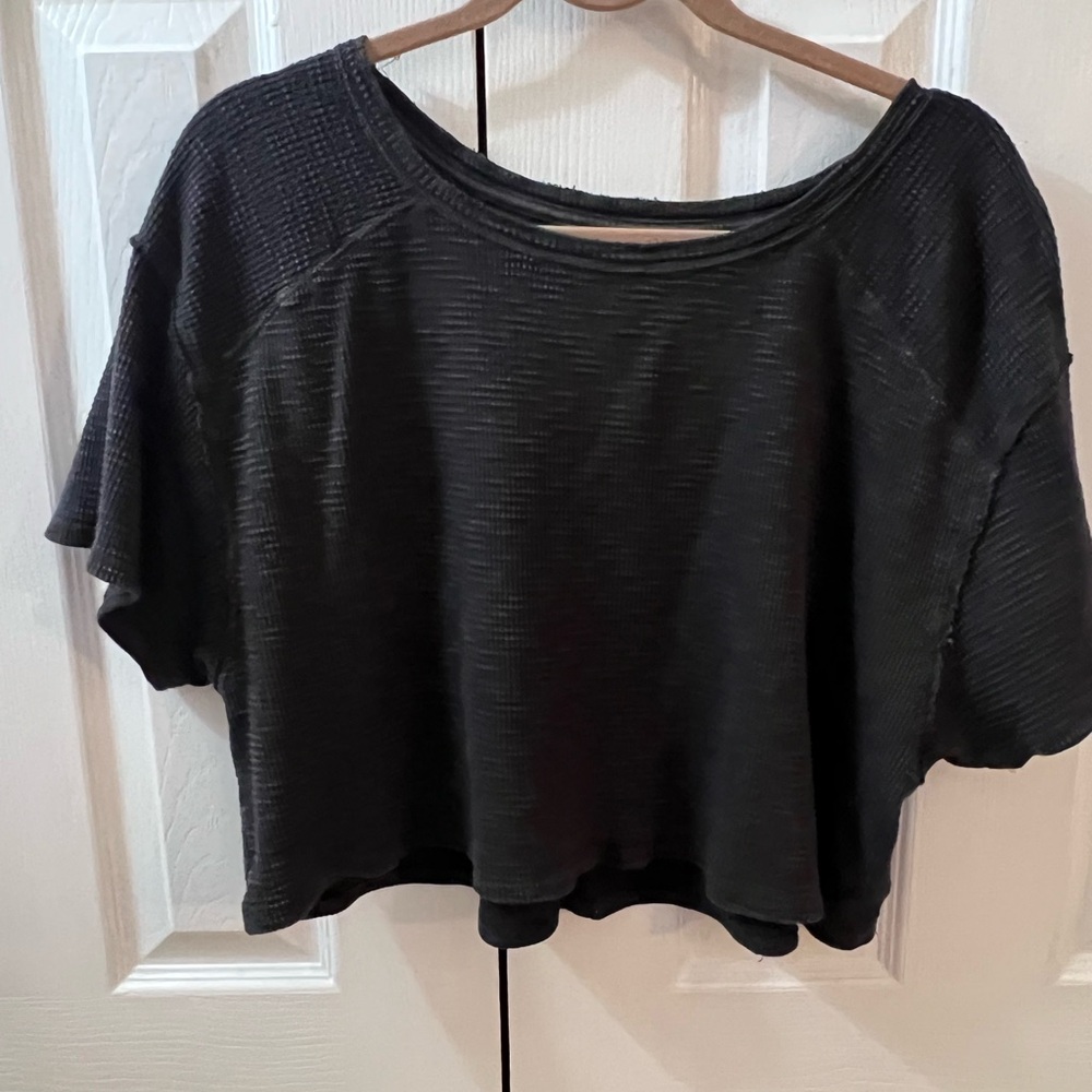 Aerie cropped waffle tee